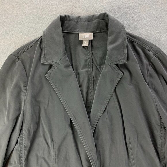 J Jill Blazer Jacket Gray Medium Lightweight Casual Stretch Two Button Workwear - Picture 2 of 14